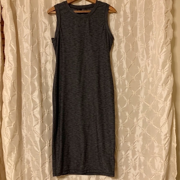 Prana Bodycon Midi Vertex Dress Heathered Grey Exercise - Picture 2 of 14